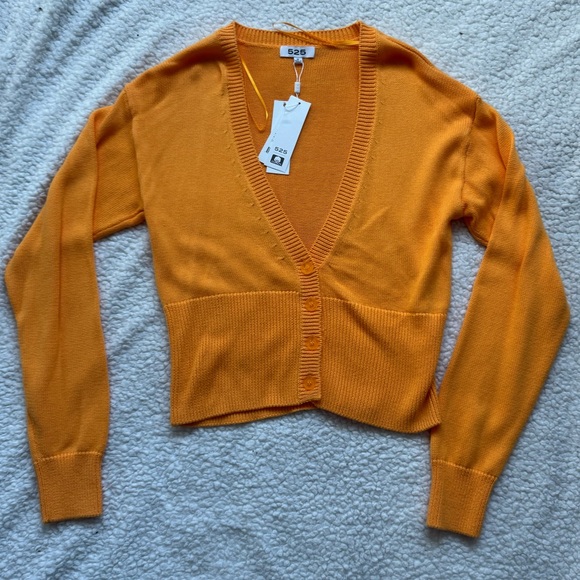 525 America Warm Orange Knit Sweater - Picture 1 of 3